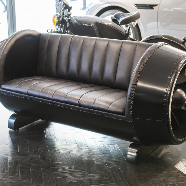 Turbine 2 Seater Sofa in Stealth Black