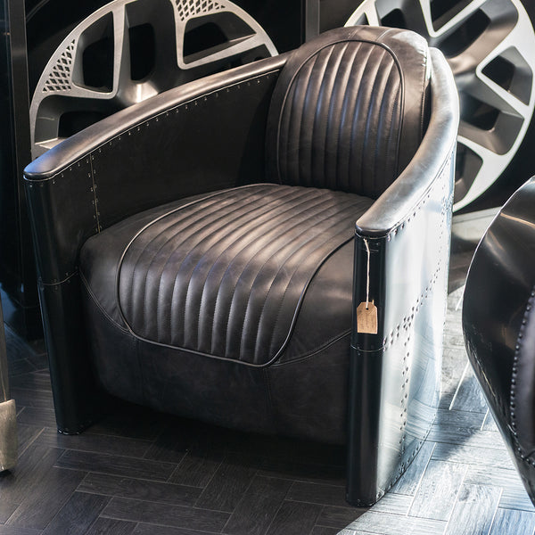 Vintage Automobile-Inspired Chair in Stealth Black