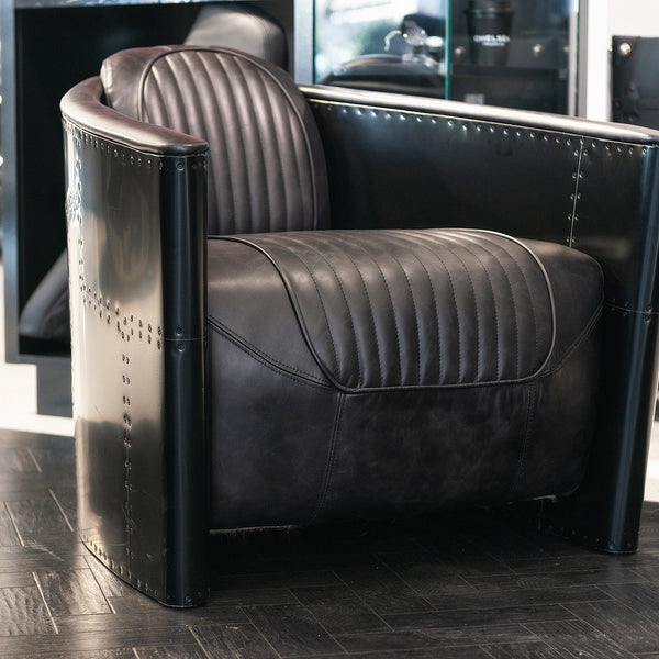 Vintage Automobile-Inspired Chair in Stealth Black