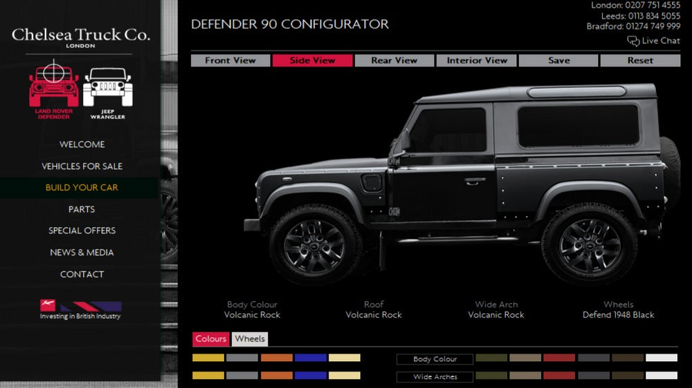 Build Your Very Own Defender Wide Track Using The Chelsea Truck Company Configurator