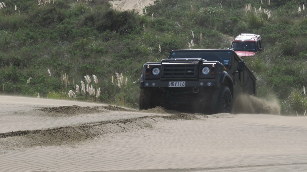 Off Roading Up The Poutu Peninsula In A Chelsea Truck Company Defender 90 Wide Track