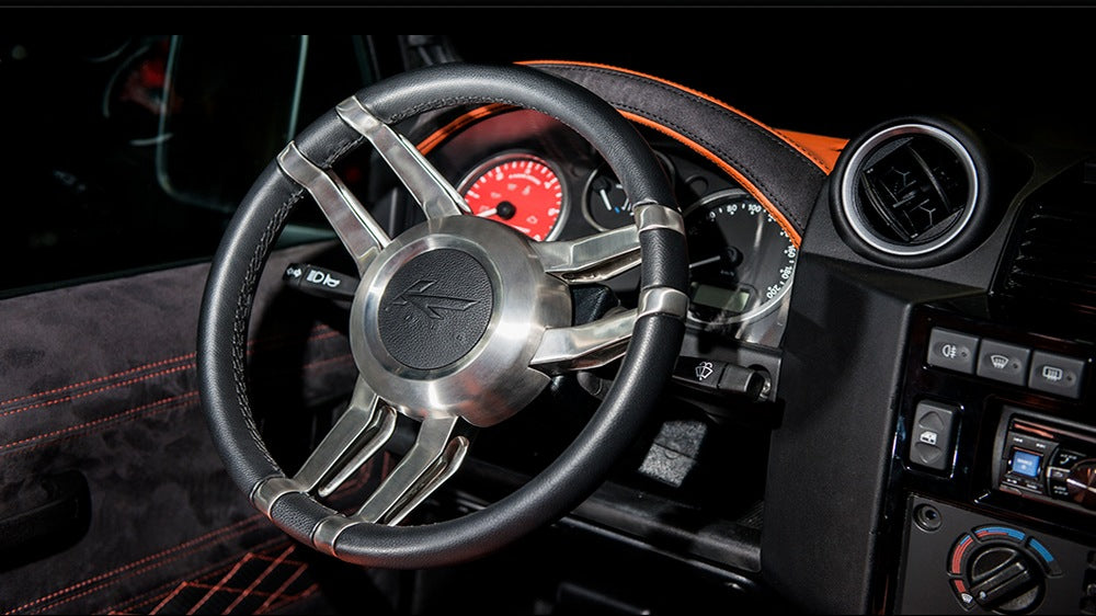 LAND ROVER DEFENDER BRUSHED ALUMINIUM BILLET STEERING WHEEL