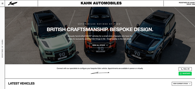 Kahn Automobiles announces the launch of its fully refreshed website.