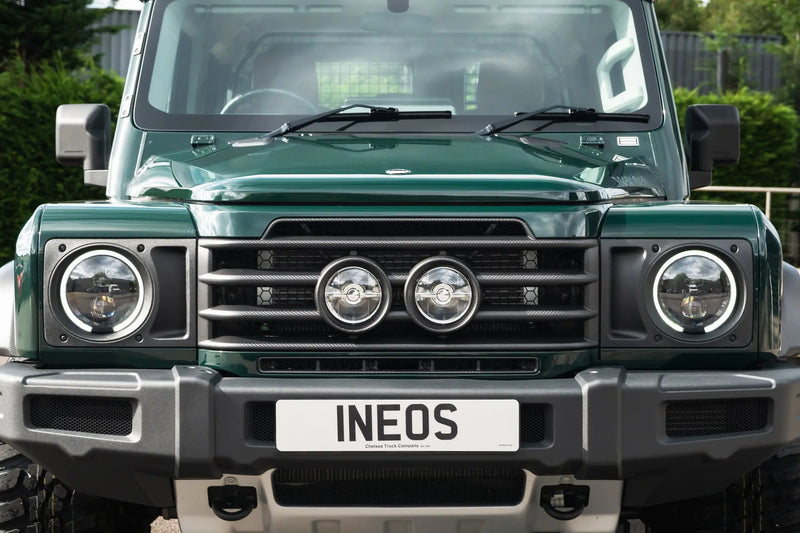 INEOS Grenadier (2023–Present) Exposed Matte Carbon Central Lamp Dakar Front Grille - Image 1