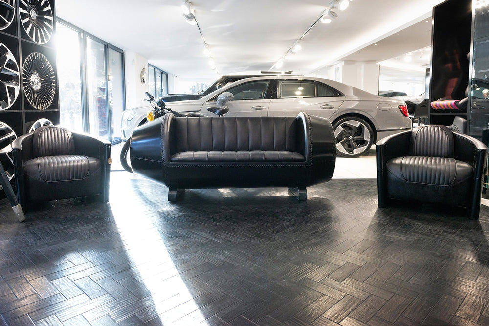 Vintage Automobile-Inspired Chair in Stealth Black - Image 4