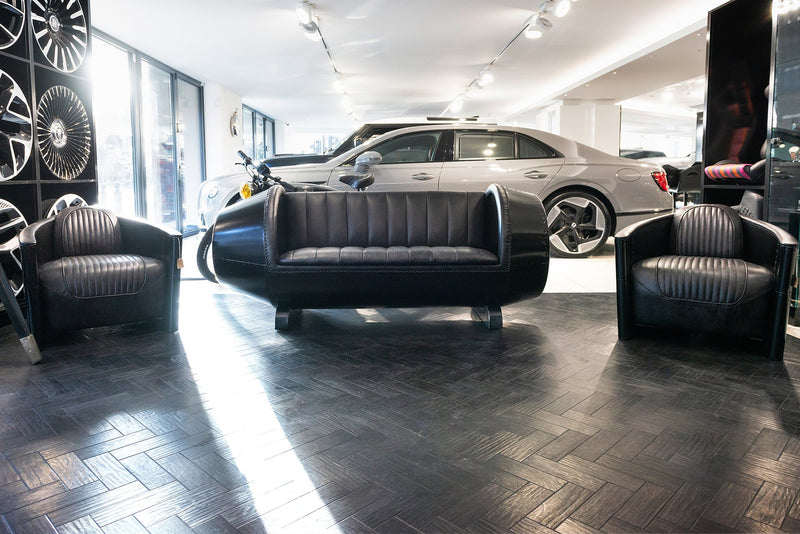 Vintage Automobile-Inspired Chair in Stealth Black - Image 4