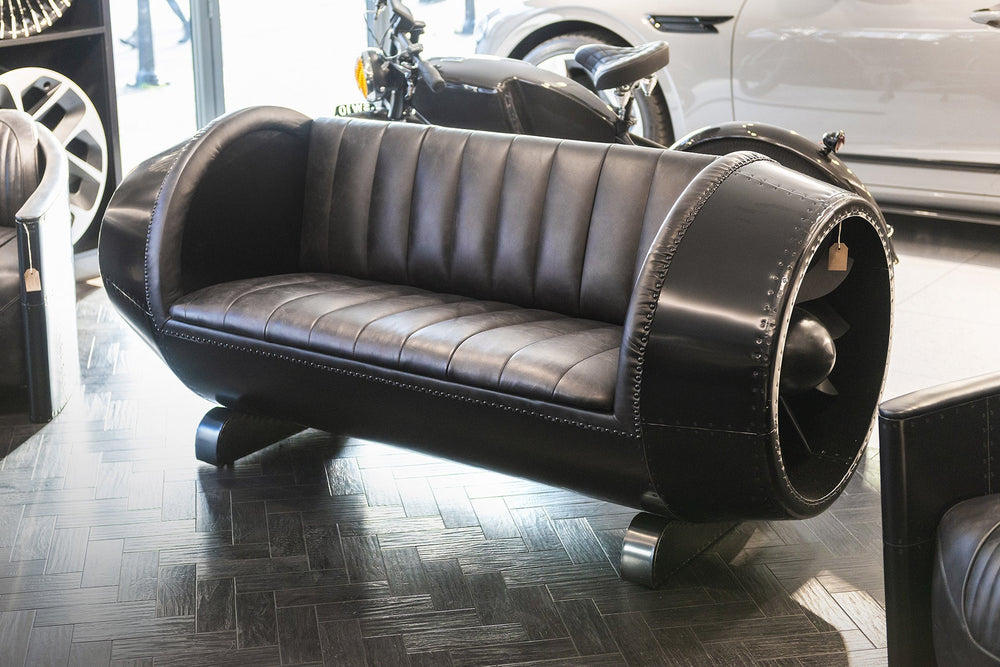 Turbine 2 Seater Sofa in Stealth Black