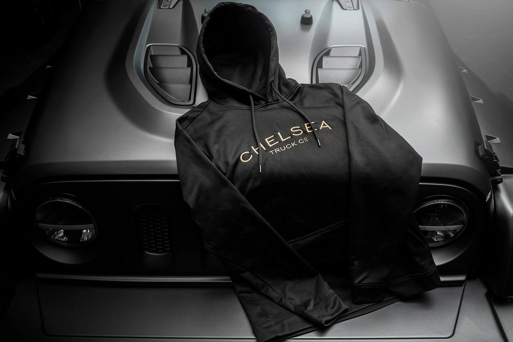Black with Gold Embroidery Chelsea Truck Co Hoodie