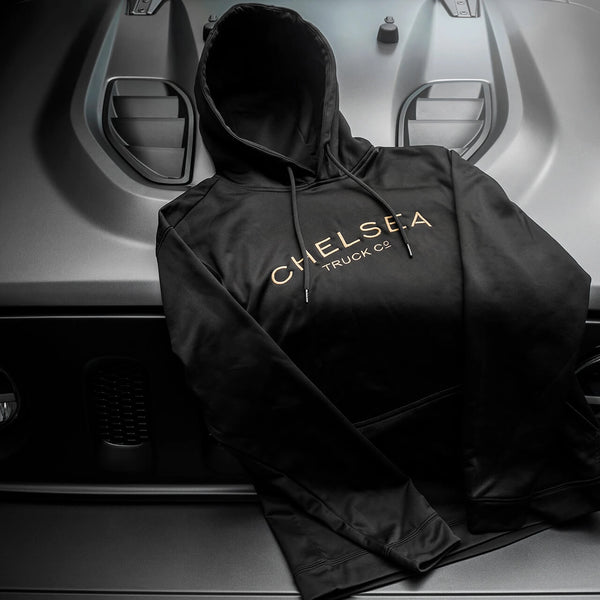 Black with Gold Embroidery Chelsea Truck Co Hoodie - Chelsea Truck Company