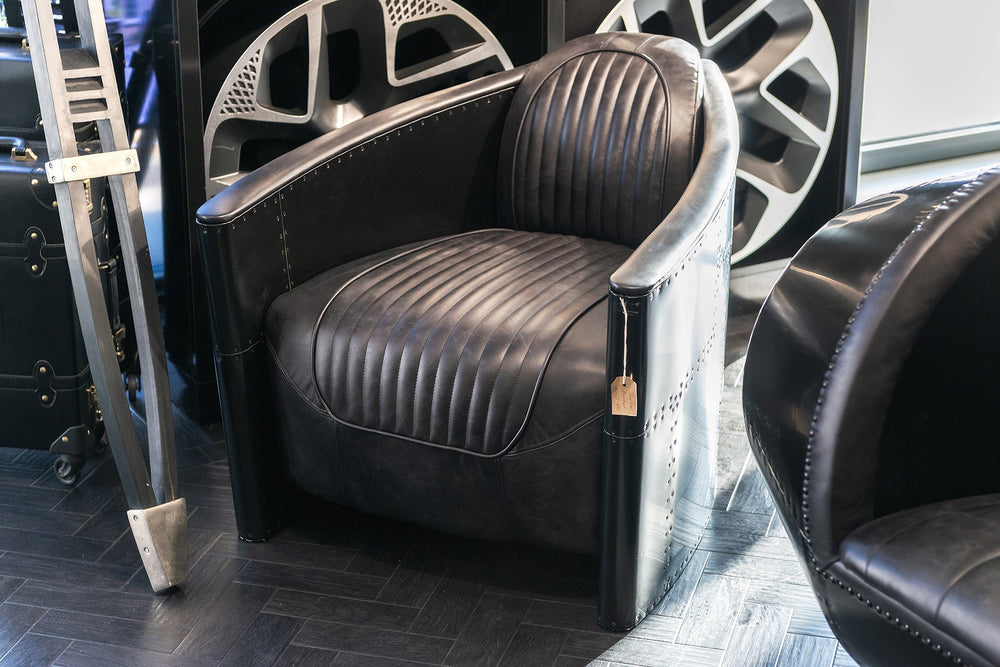 Vintage Automobile-Inspired Chair in Stealth Black - Image 2