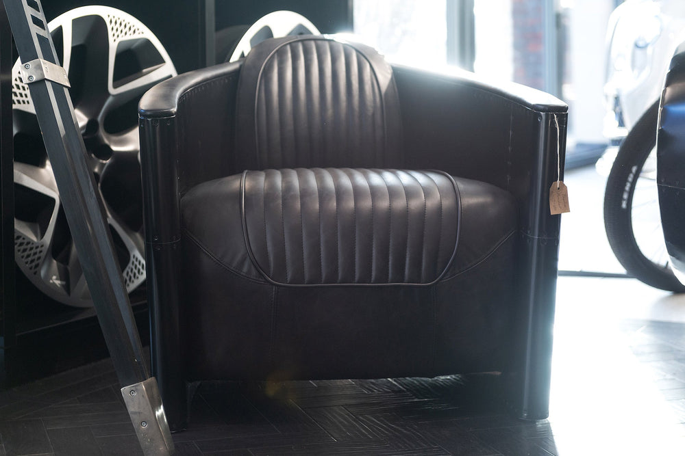 Vintage Automobile-Inspired Chair in Stealth Black - Image 5