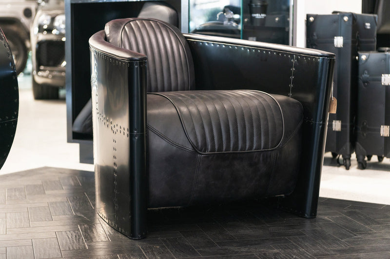 Vintage Automobile-Inspired Chair in Stealth Black - Image 1