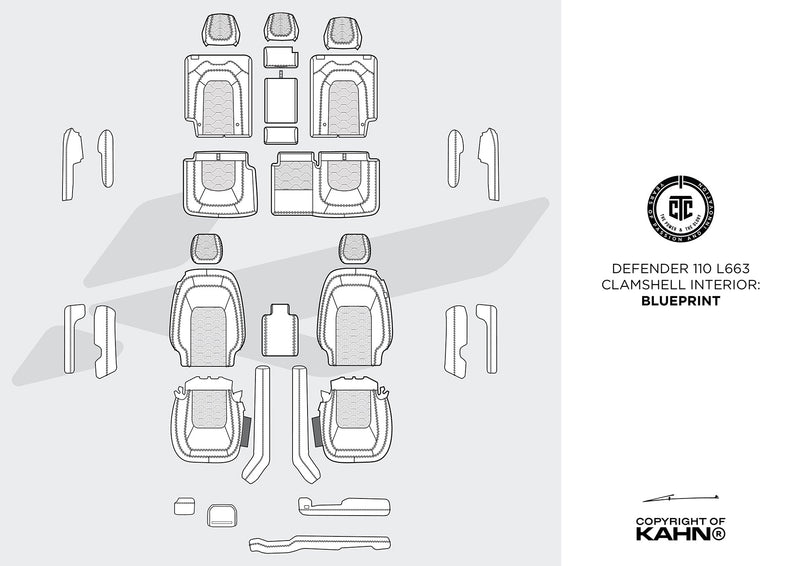 Land Rover Defender 110 Clam Shell Pattern Leather Interior - Image 2