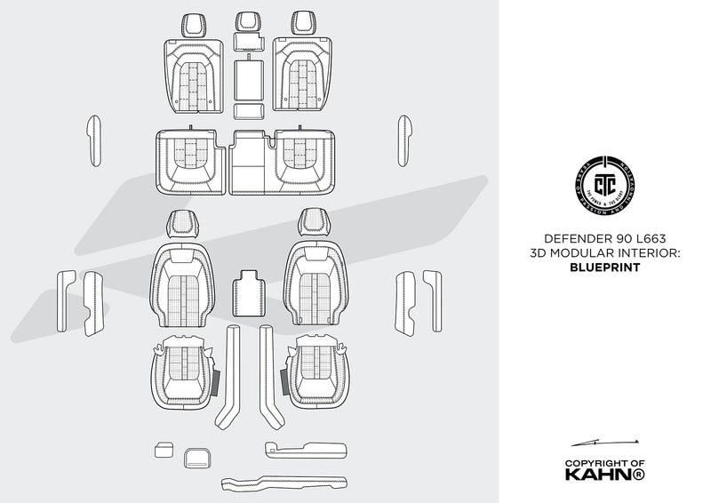 Land Rover Defender 90 3D Modular Pattern Leather Interior - Image 2
