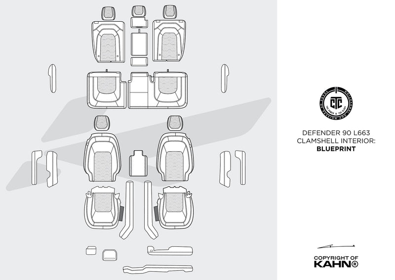 Land Rover Defender 90 Clam Shell Pattern Leather Interior - Image 2