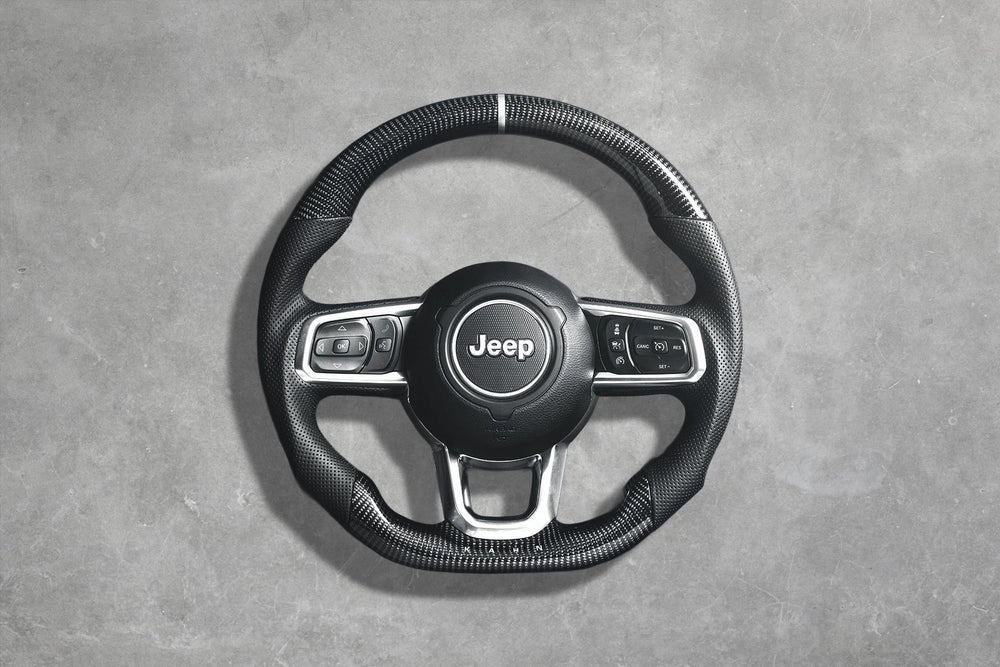 Jeep Wrangler JL (2018-Present) Carbon Sports Heated Steering Wheel with Kahn Lettering