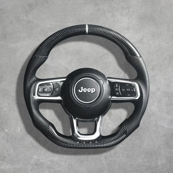 Jeep Wrangler JL (2018-Present) Carbon Sports Heated Steering Wheel with Kahn Lettering Chelsea Truck Company