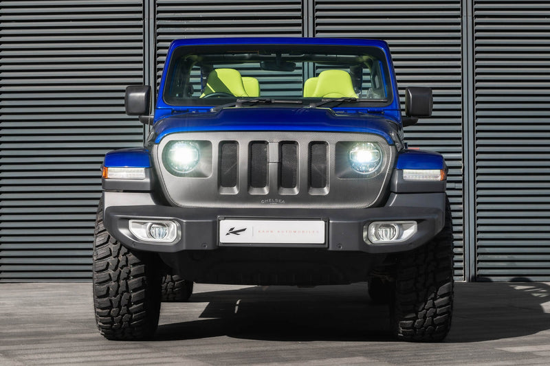 JEEP WRANGLER JL (2018-PRESENT) Exposed CARBON 4 SLOT HERRINGBONE DESIGN GRILLE IN MATTE FINISH - Image 1