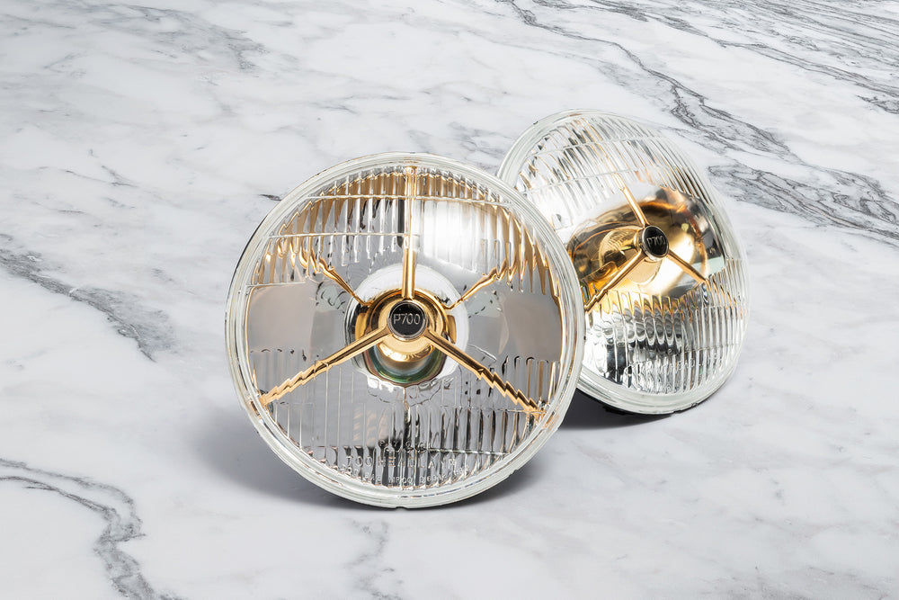 Land Rover Defender Retro Gold Headlights (1991–2016) | Chelsea Truck Co. - Image 1
