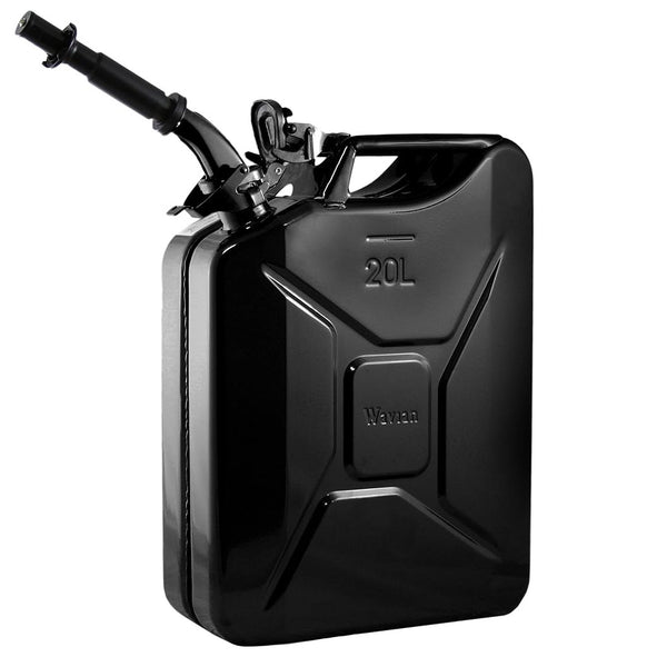 Wide Angle Of Black Stealth Jerry Can with Spout 