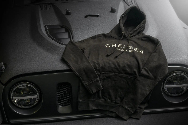 Black with Gold Embroidery Chelsea Truck Co Hoodie - Image 1