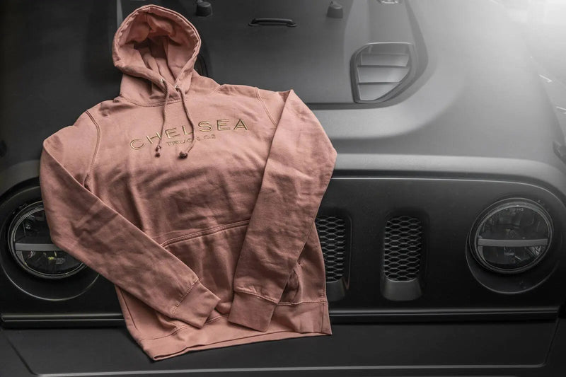 Women's Dusty Pink with Gold Embroidery Chelsea Truck Co Hoodie - Image 1