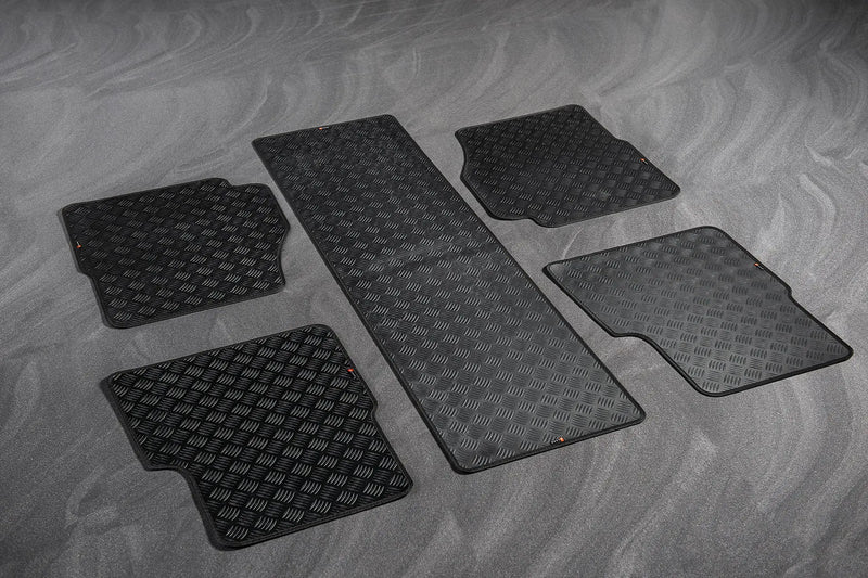 LAND ROVER DEFENDER 110 (1991-2016) CHEQUERED RUBBER FLOOR MATS - Image 2