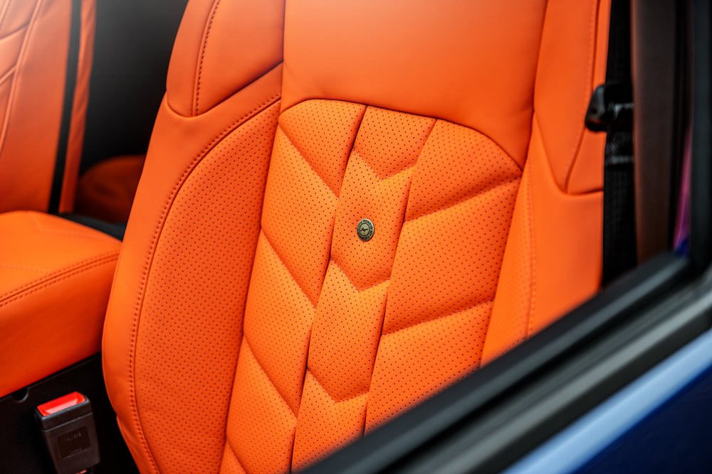 Jeep Wrangler JL 2-Door Leather Interior – Orange Comfort | Chelsea Truck Co - Image 2
