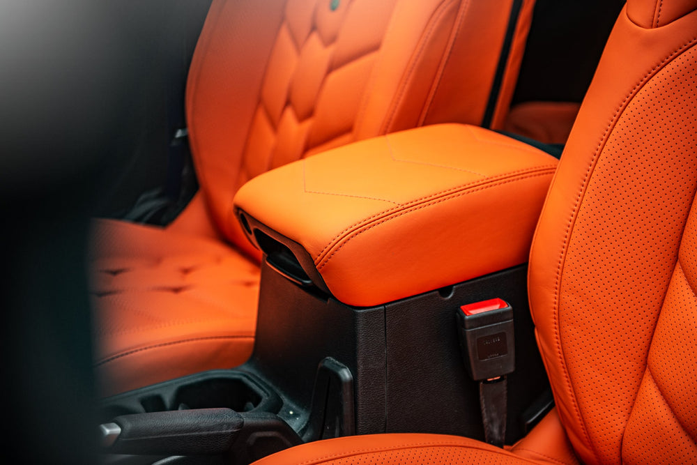 Jeep Wrangler JL 2-Door Leather Interior – Orange Comfort | Chelsea Truck Co - Image 4
