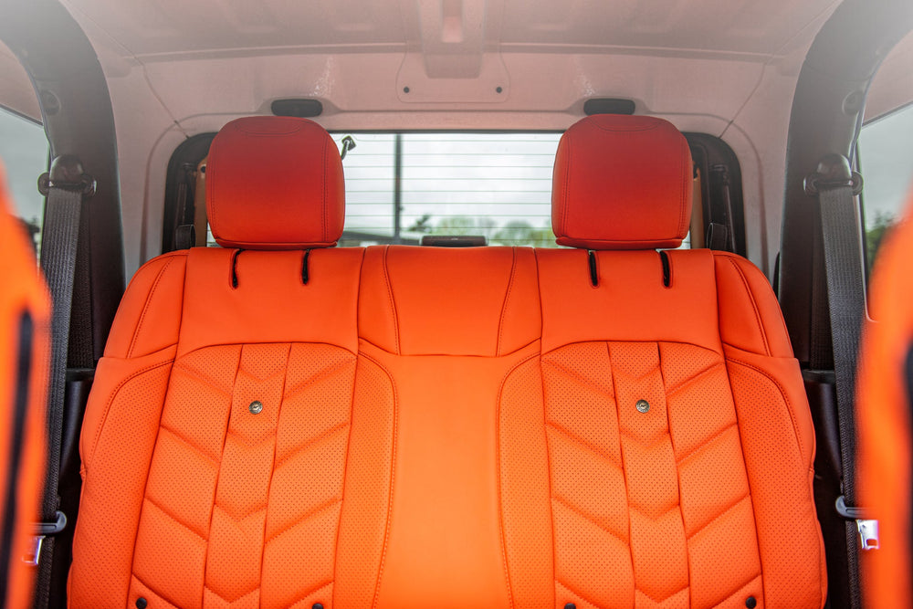 Jeep Wrangler JL 2-Door Leather Interior – Orange Comfort | Chelsea Truck Co - Image 5