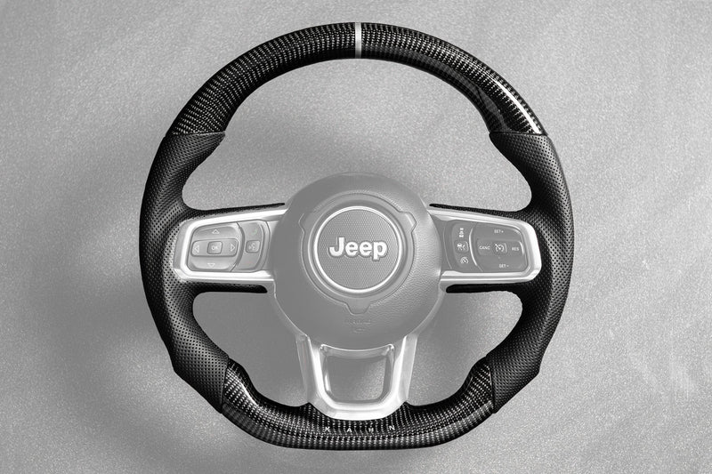 Jeep Wrangler JL (2018-Present) Carbon Sports Steering Wheel with Kahn Lettering - Image 2