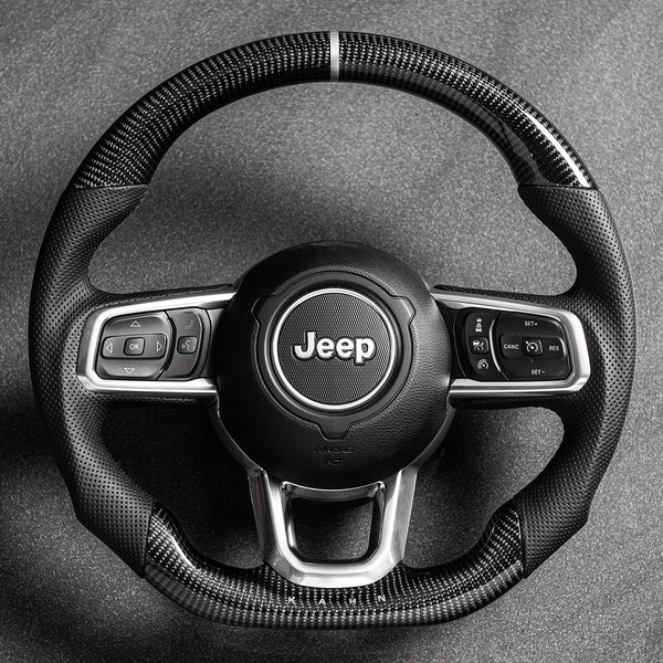 Jeep Wrangler JL (2018-Present) Carbon Sports Steering Wheel with Kahn Lettering