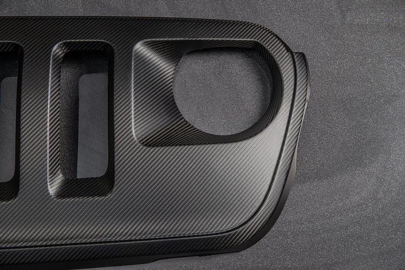 JEEP WRANGLER JL (2018-PRESENT) Exposed CARBON 4 SLOT HERRINGBONE DESIGN GRILLE IN MATTE FINISH - Image 5