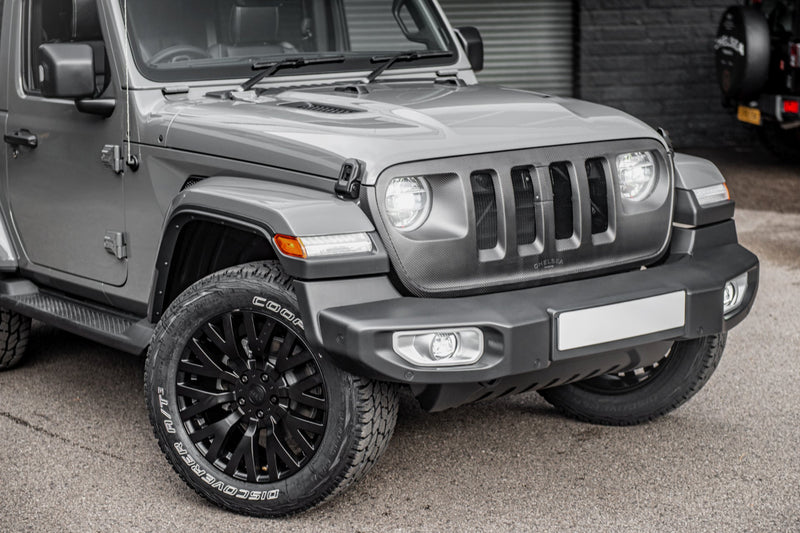 JEEP WRANGLER JL (2018-PRESENT) Exposed CARBON 4 SLOT HERRINGBONE DESIGN GRILLE IN MATTE FINISH - Image 8