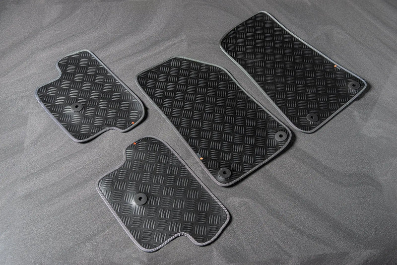 JEEP WRANGLER JL (2018-PRESENT) CHEQUERED RUBBER MATS - 2 Door - Image 1