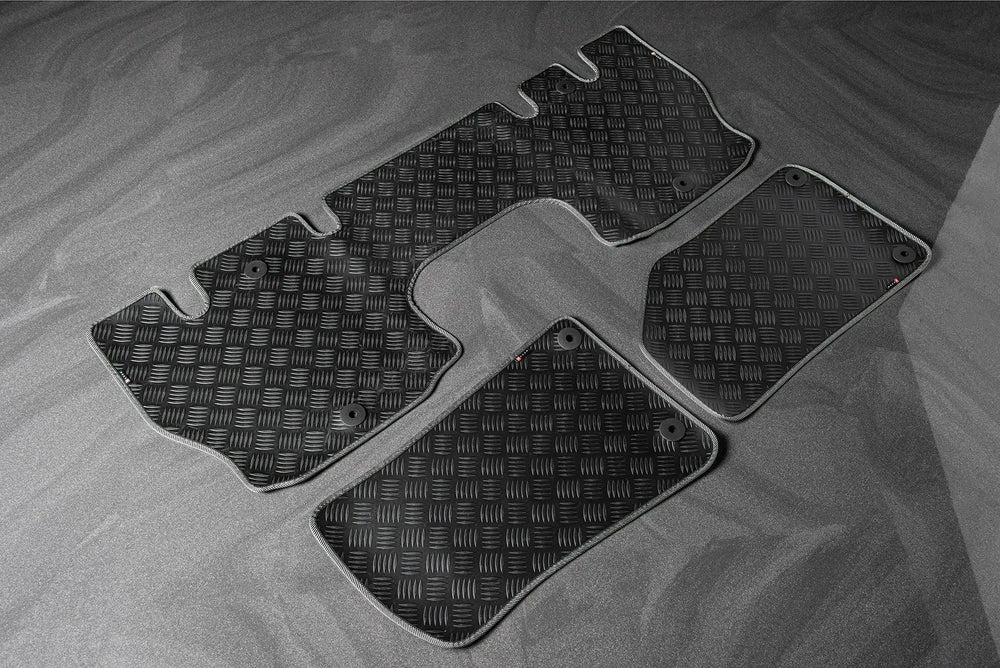 JEEP WRANGLER JL (2018-PRESENT) CHEQUERED RUBBER MATS - 4 DOOR - Image 1