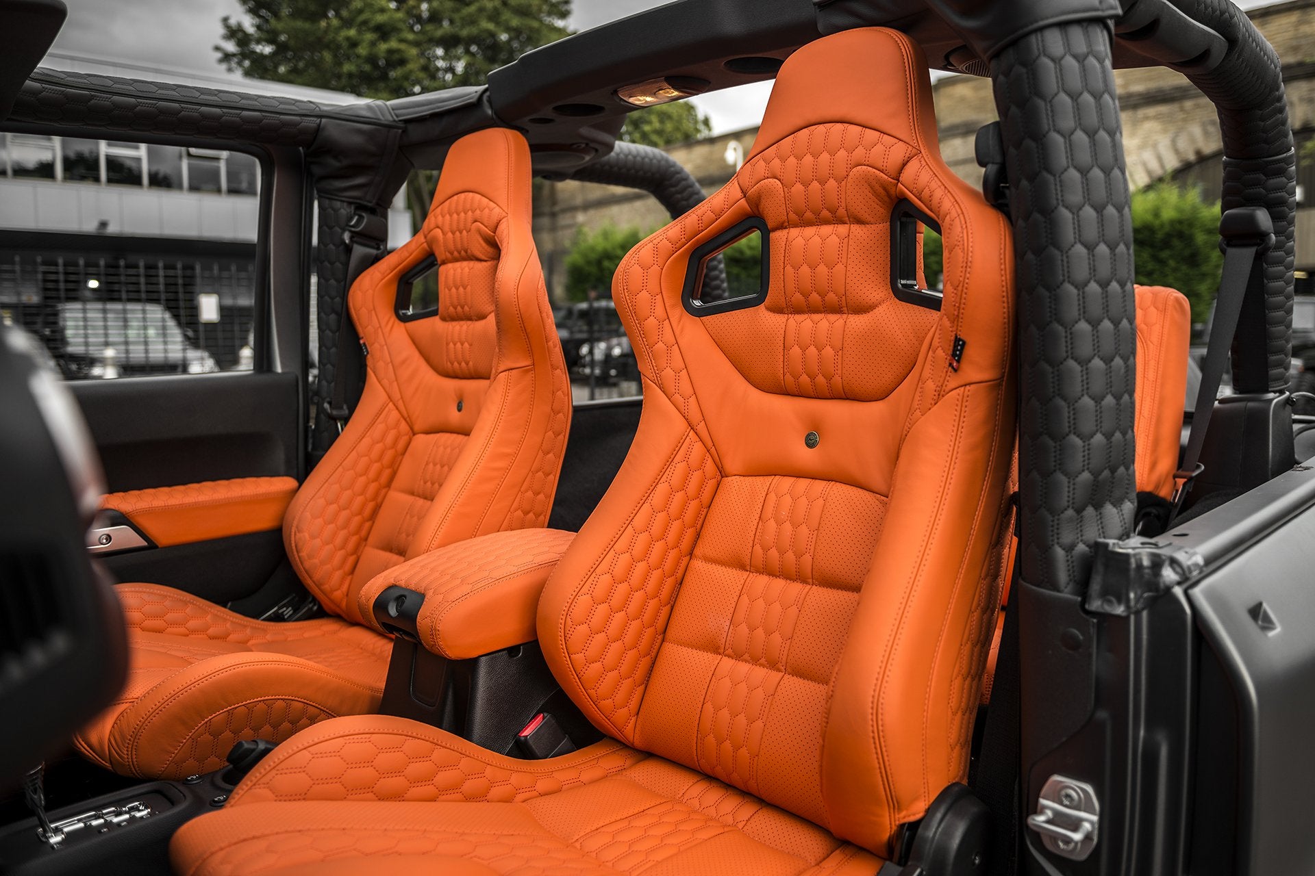 Jeep Wrangler JK 2 Door Orange Leather Interior