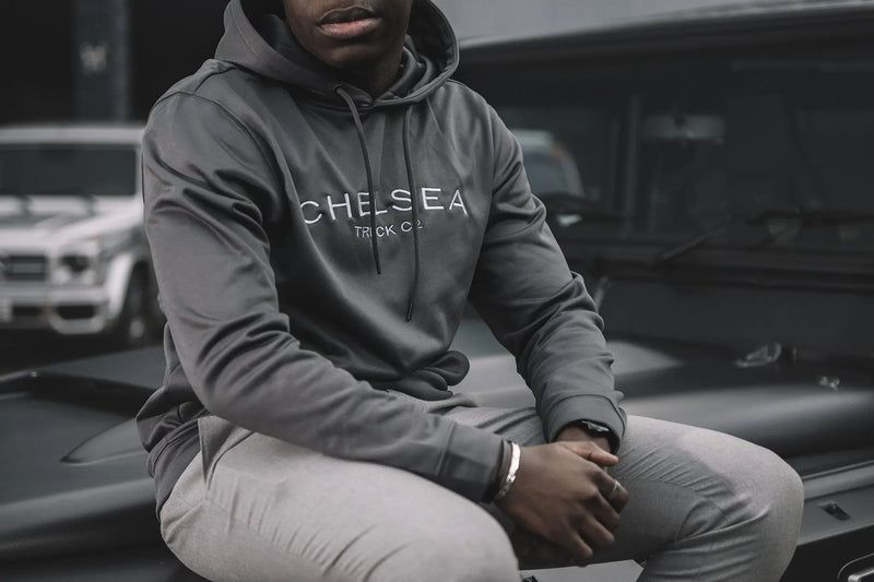 Men's Steel Grey with Silver Embroidery Chelsea Truck Co Hoodie - Image 2