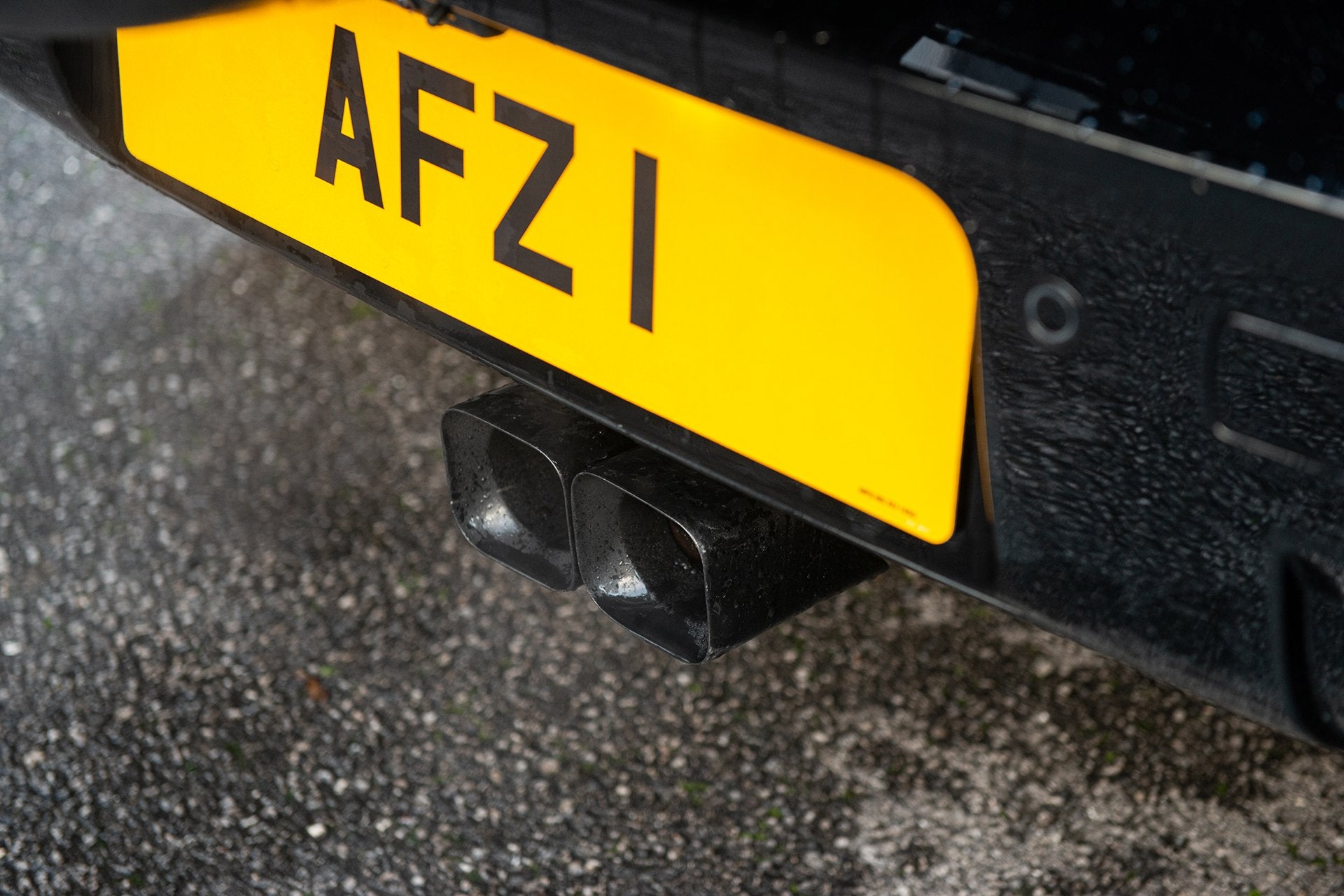 Wider View Of The Defender 110 Satin Black for Twin Exhaust System On sale 