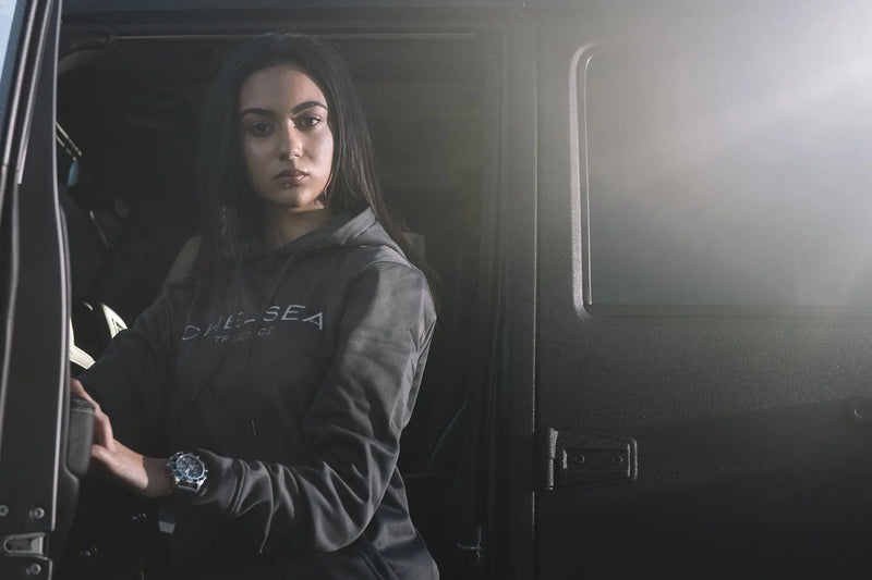 Women's Steel Grey with Silver Embroidery Chelsea Truck Co Hoodie - Image 2