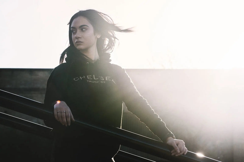 Black with Gold Embroidery Chelsea Truck Co Hoodie - Image 2