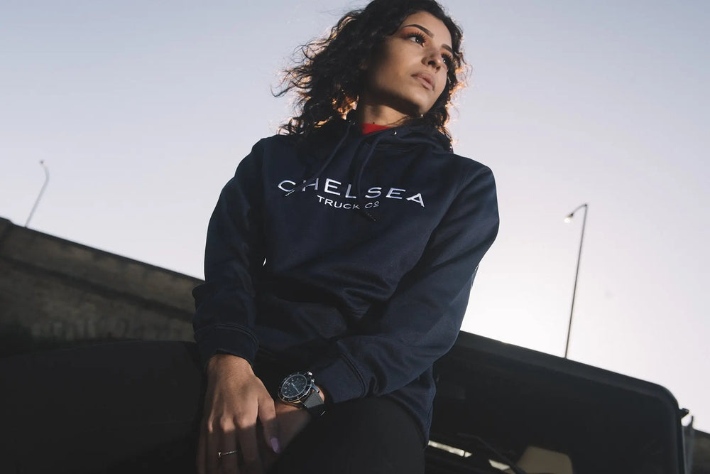 Women's Navy Blue Chelsea Truck Co Hoodie - Image 4