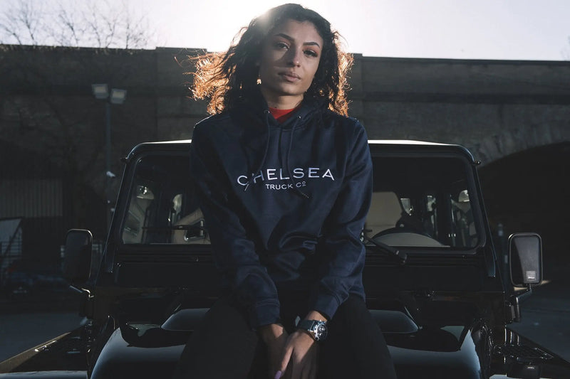 Women's Navy Blue Chelsea Truck Co Hoodie - Image 3