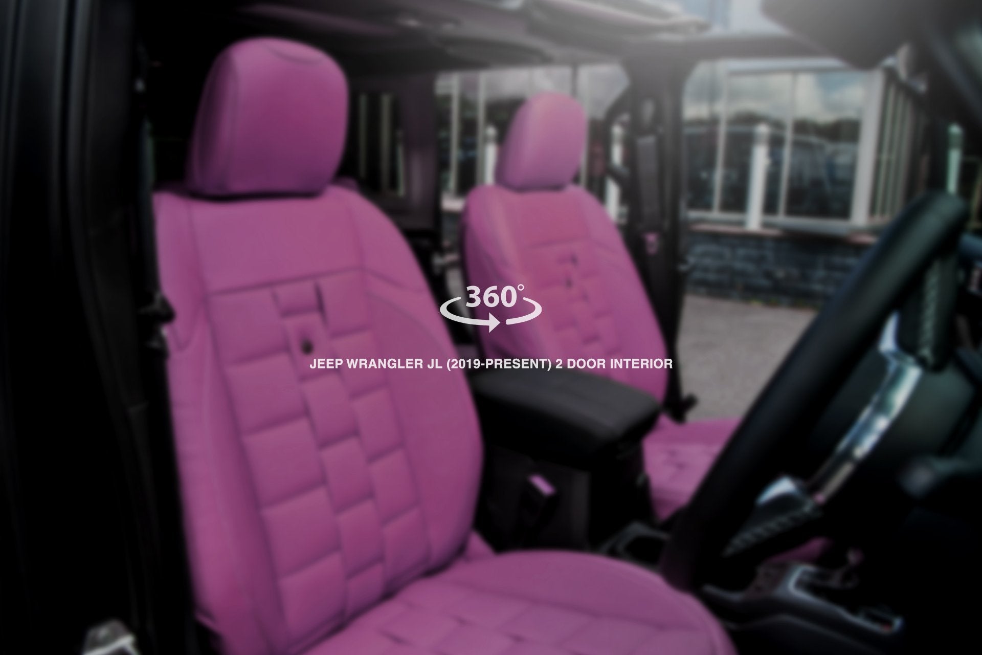 Jeep Wrangler JL 2 Door Pink Comfort Interior 360 View Chelsea Truck Company