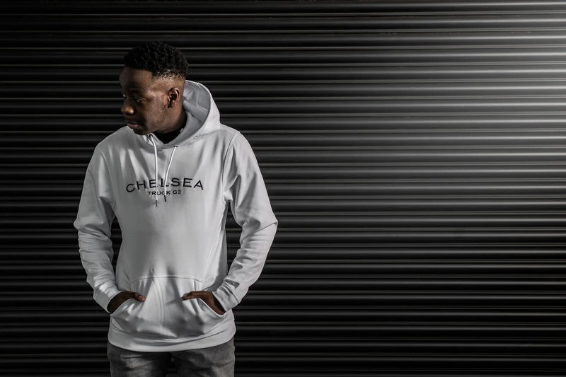 Men's White Chelsea Truck Co Hoodie - Image 4