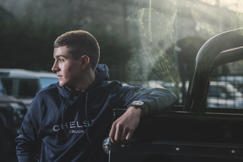 Men's Navy Blue Chelsea Truck Co Hoodie - Image 3