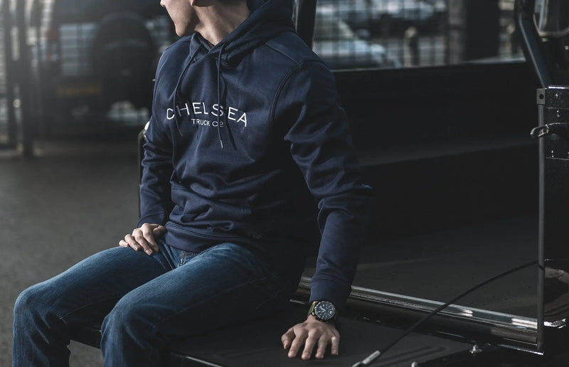 Men's Navy Blue Chelsea Truck Co Hoodie - Image 7