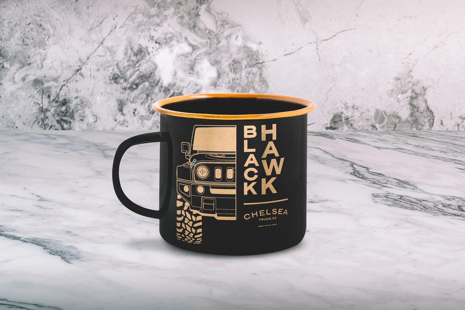 Chelsea Truck Company Black Hawk Enamel Mug Image 4984